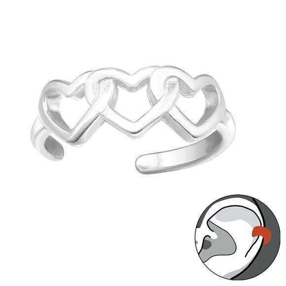 Sterling Silver Heart Ear Cuff​ - Picture 1 of 1